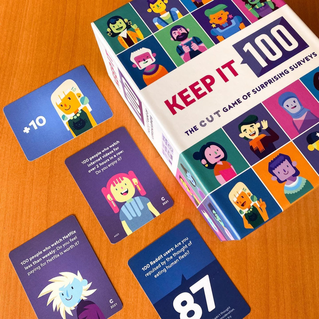 Keep it 100: The Card Game | Surprising Surveys Prediction Game - Card Games