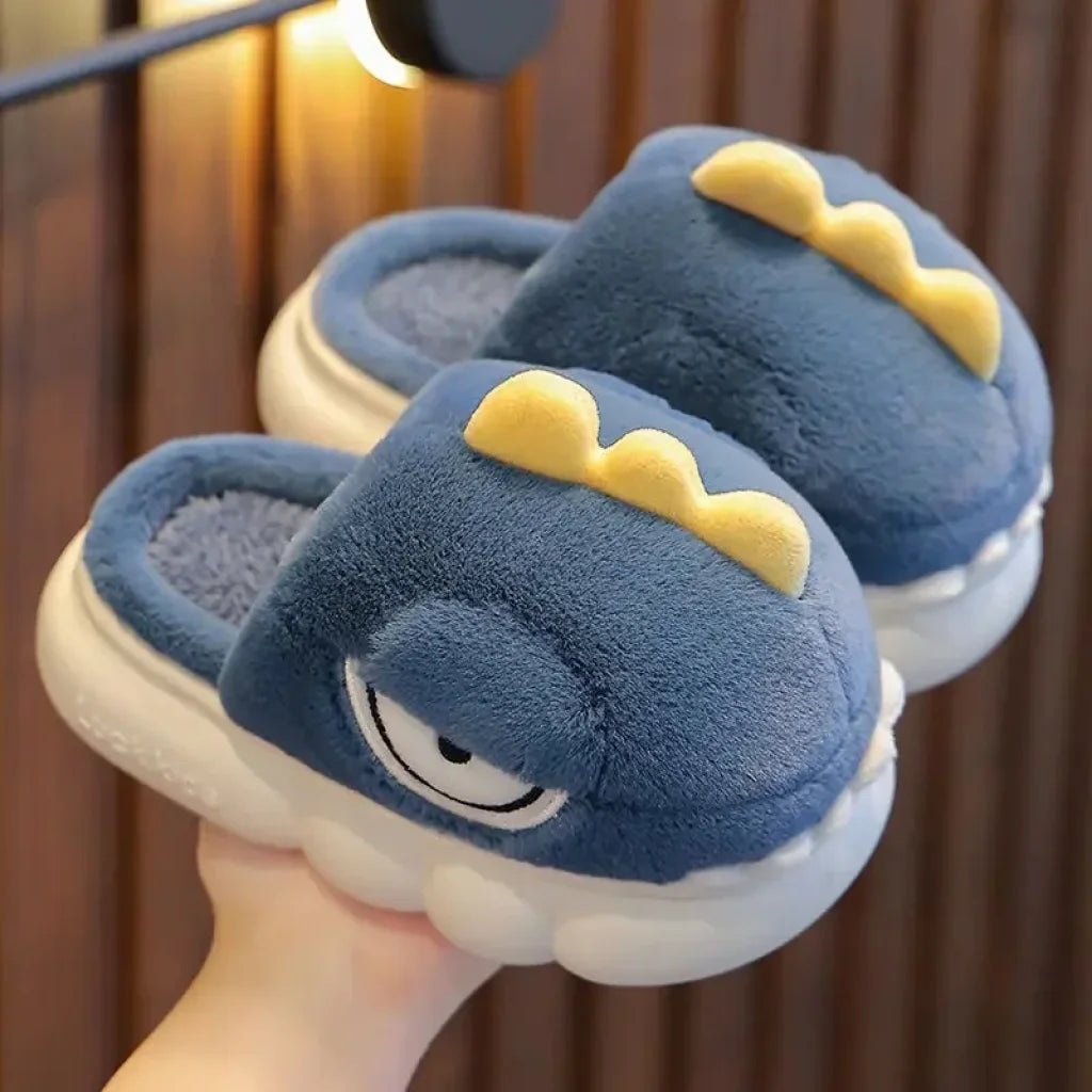 Kids Adorable Dinosaur Slippers 36/Size 37 (Suitable For 35/36 Feet) / Dark Blue Slippers