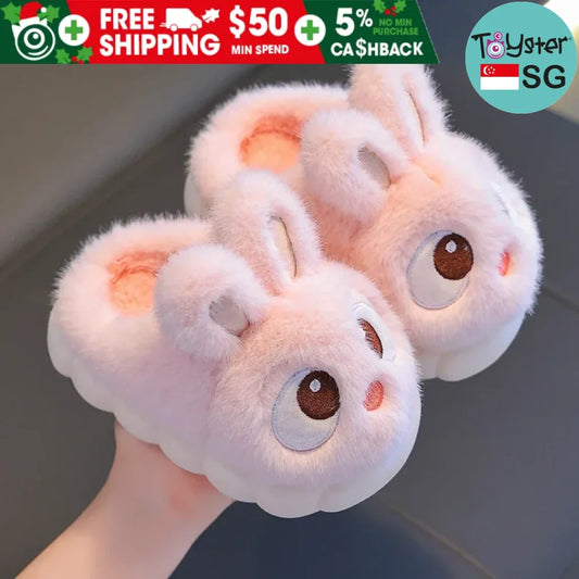 Kids Cute Rabbit Fluffy Slippers