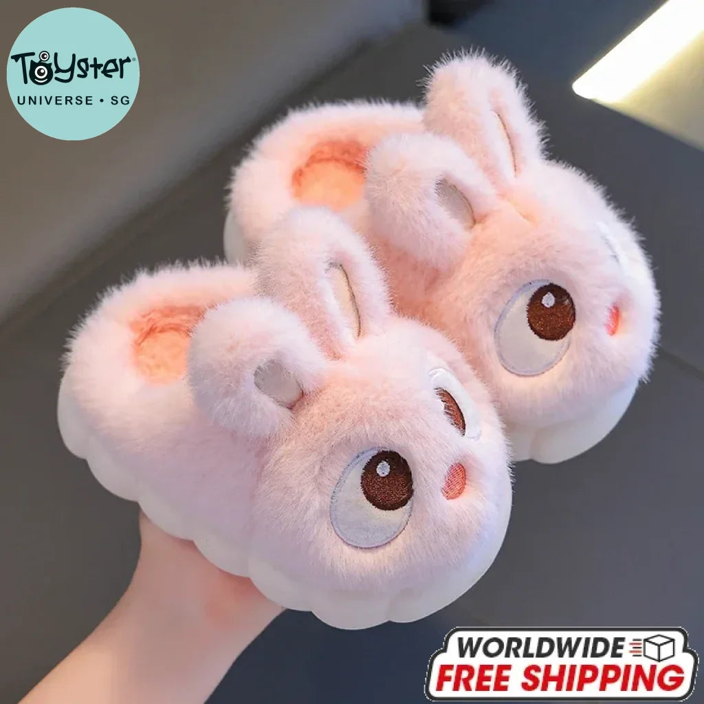Kids Cute Rabbit Fluffy Slippers