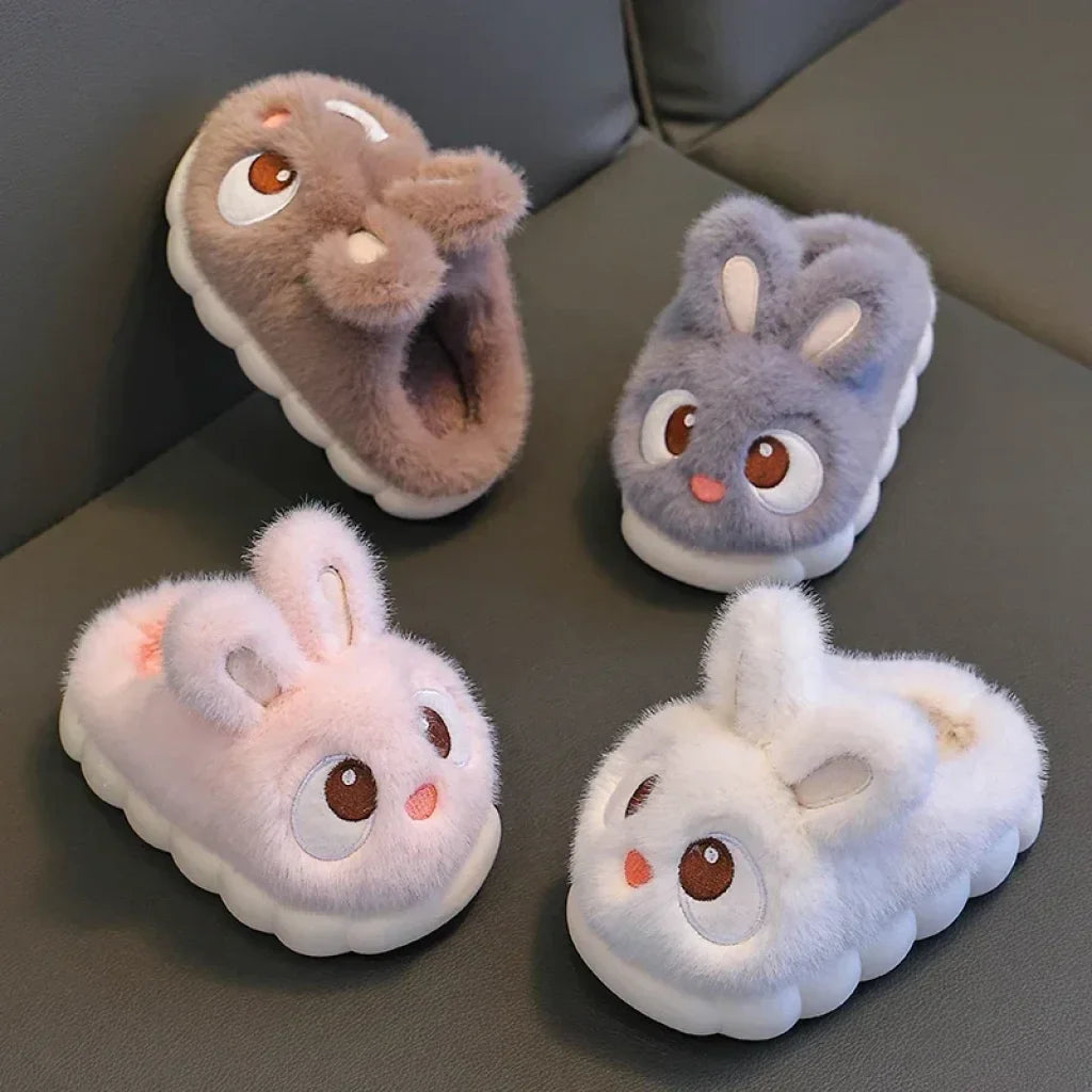 Kids Cute Rabbit Fluffy Slippers