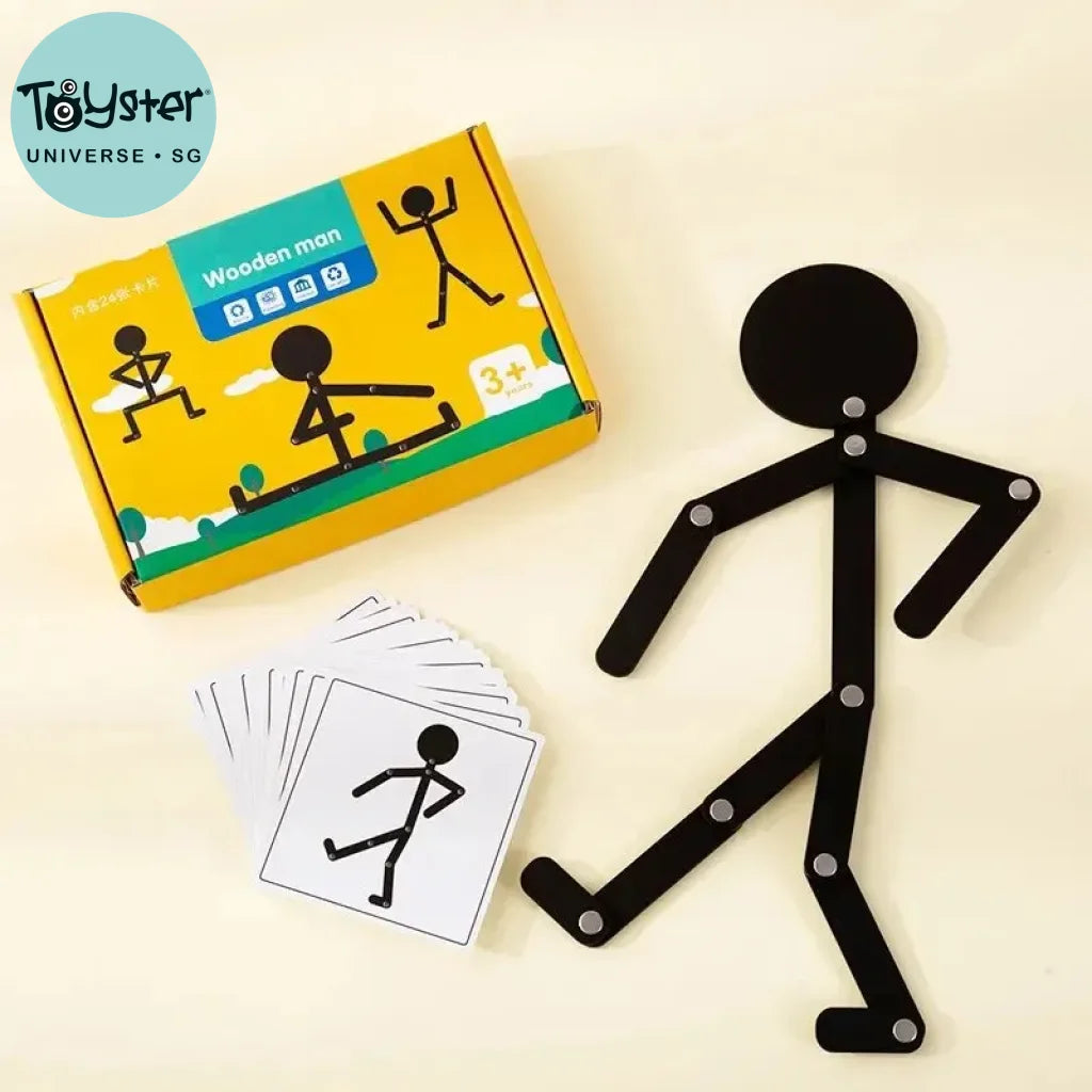 Kids Montessori Educational Wooden Stick Men Puzzle Game
