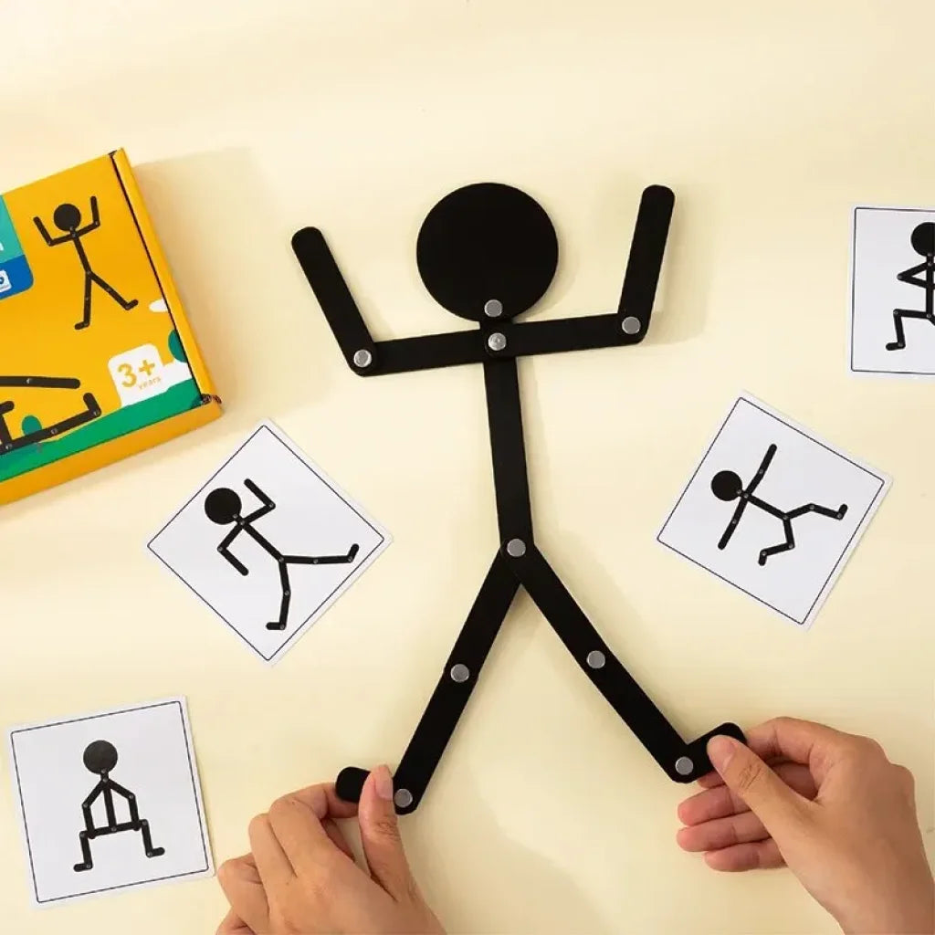 Kids Montessori Educational Wooden Stick Men Puzzle Game
