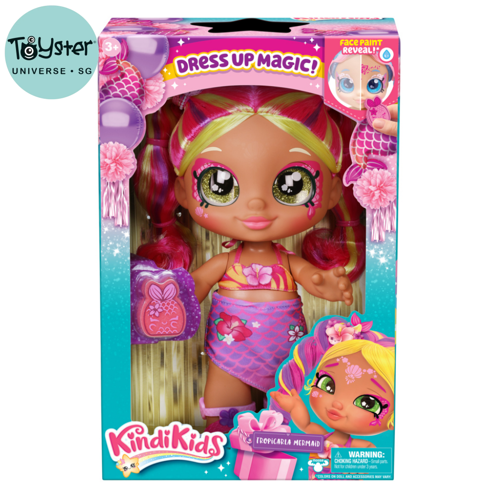 Kindi Kids Dress Up Magic Tropicarla Mermaid Face Paint Reveal Doll