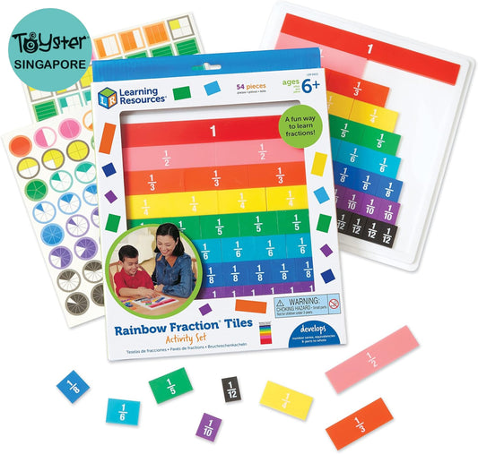 Learning Resources Ler0615 Rainbow Fraction Plastic Tiles With Tray