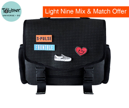 Light + Nine Student Horizontal Backpack Black Light + Nine