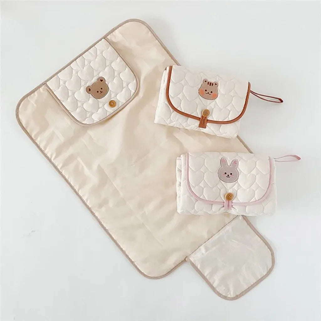 Little Bear Folding Newborn Changing Pads Covers Cotton Waterproof