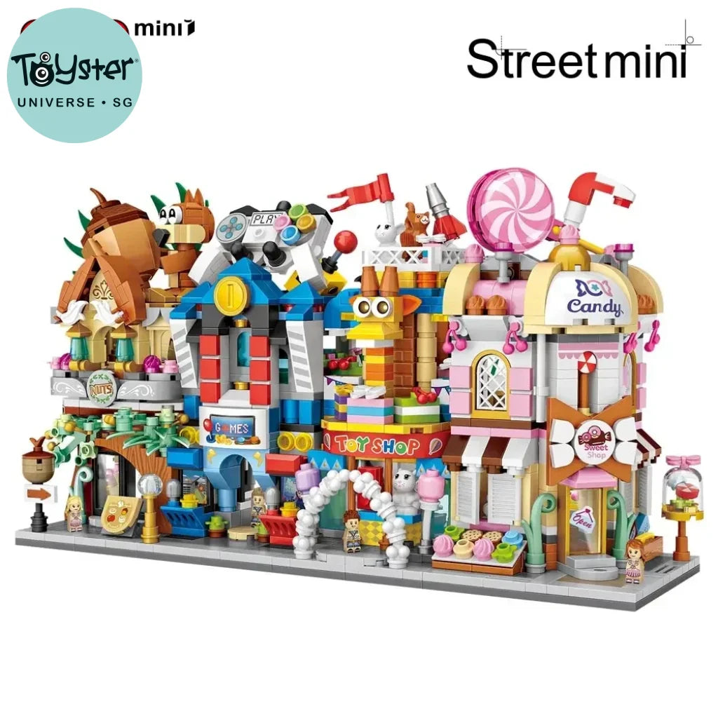 Loz Building Blocks City View Scene Coffee Shop Retail Store