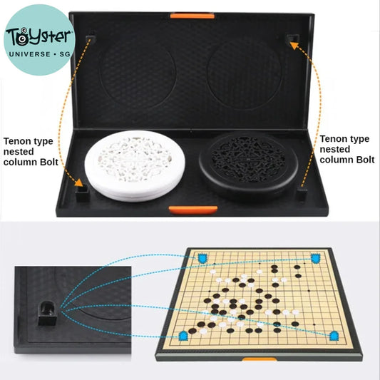 Magnetic Go Game Foldable Weiqi Acrylic Black White Chess Set