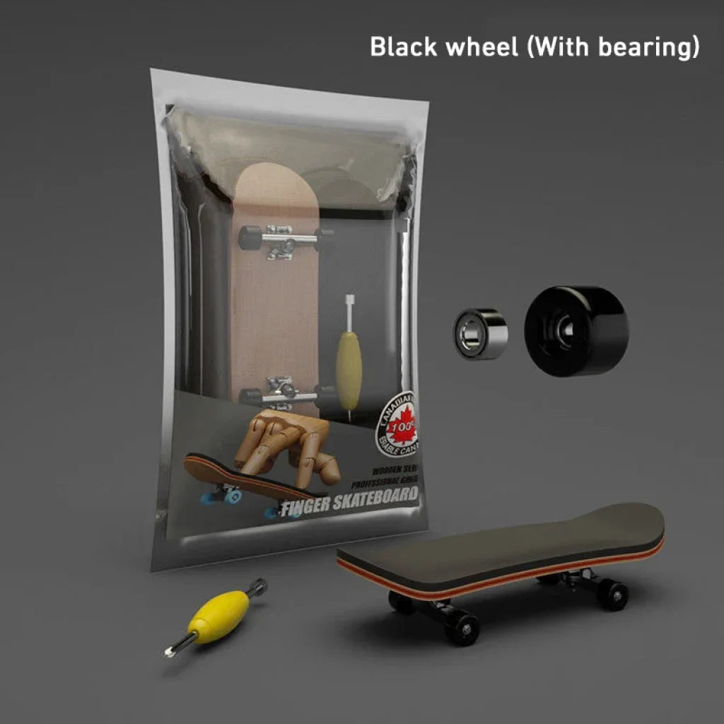 Maple Wood Fingerboard Sets - Black With Bearing