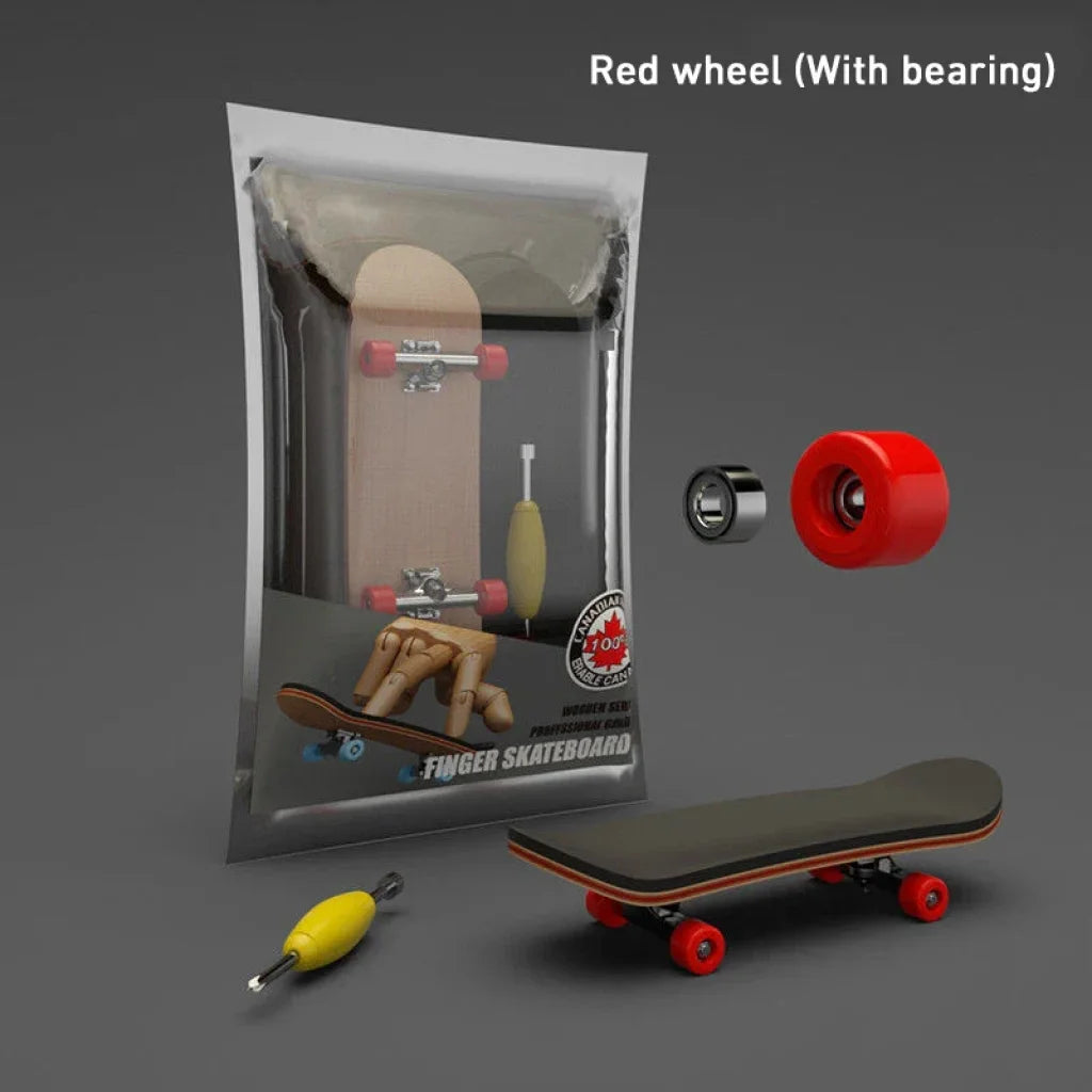 Maple Wood Fingerboard Sets - Red With Bearing
