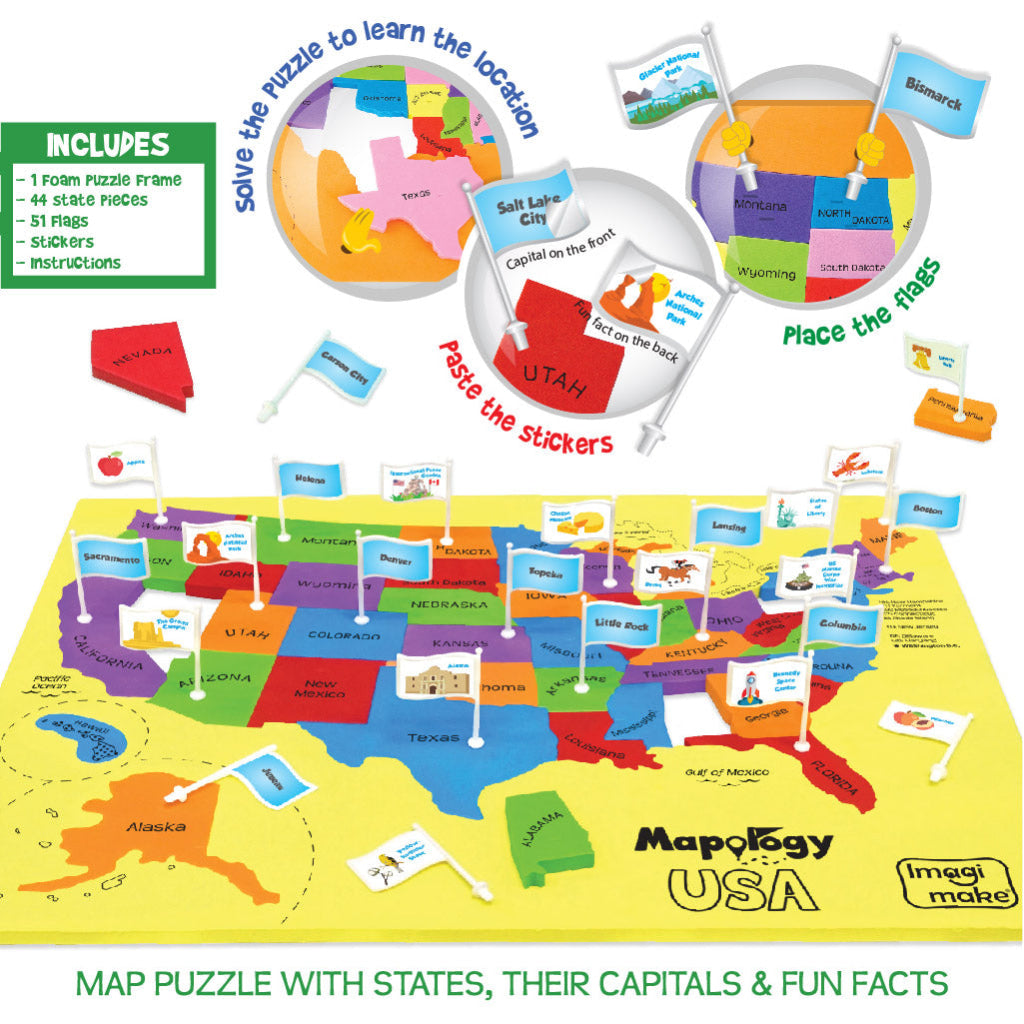 Mapology USA with Capitals Puzzle - Mapology