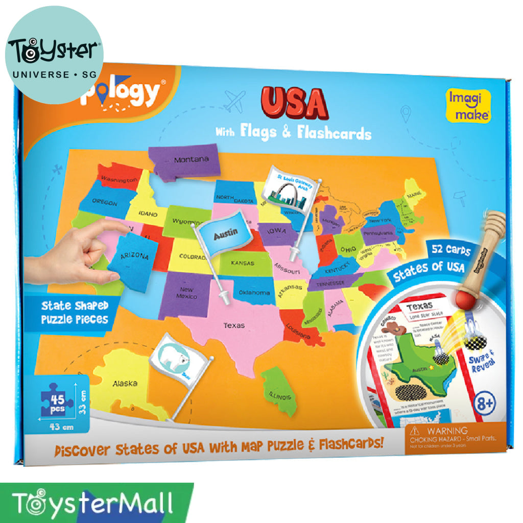 Mapology USA with Flags Puzzle & Flashcards - Mapology