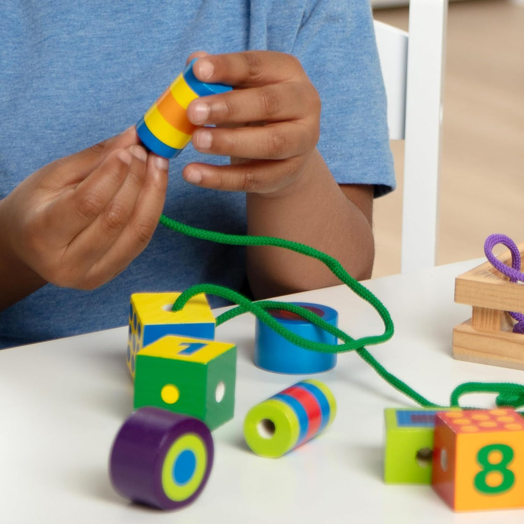 Melissa & Doug 3775 Deluxe Wooden Lacing Beads - Educational Activity With 27 And 2 Laces