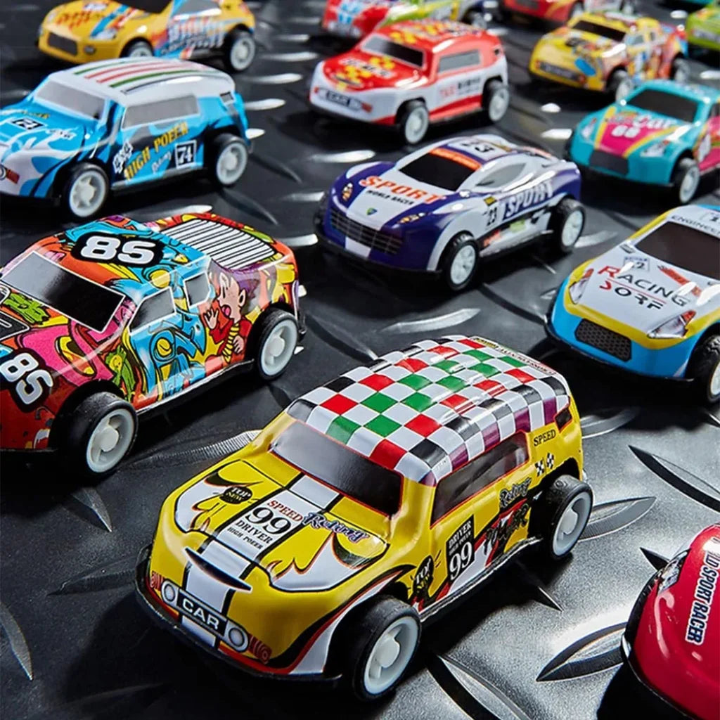 Mini Diecast Car Model Set with Storage Box