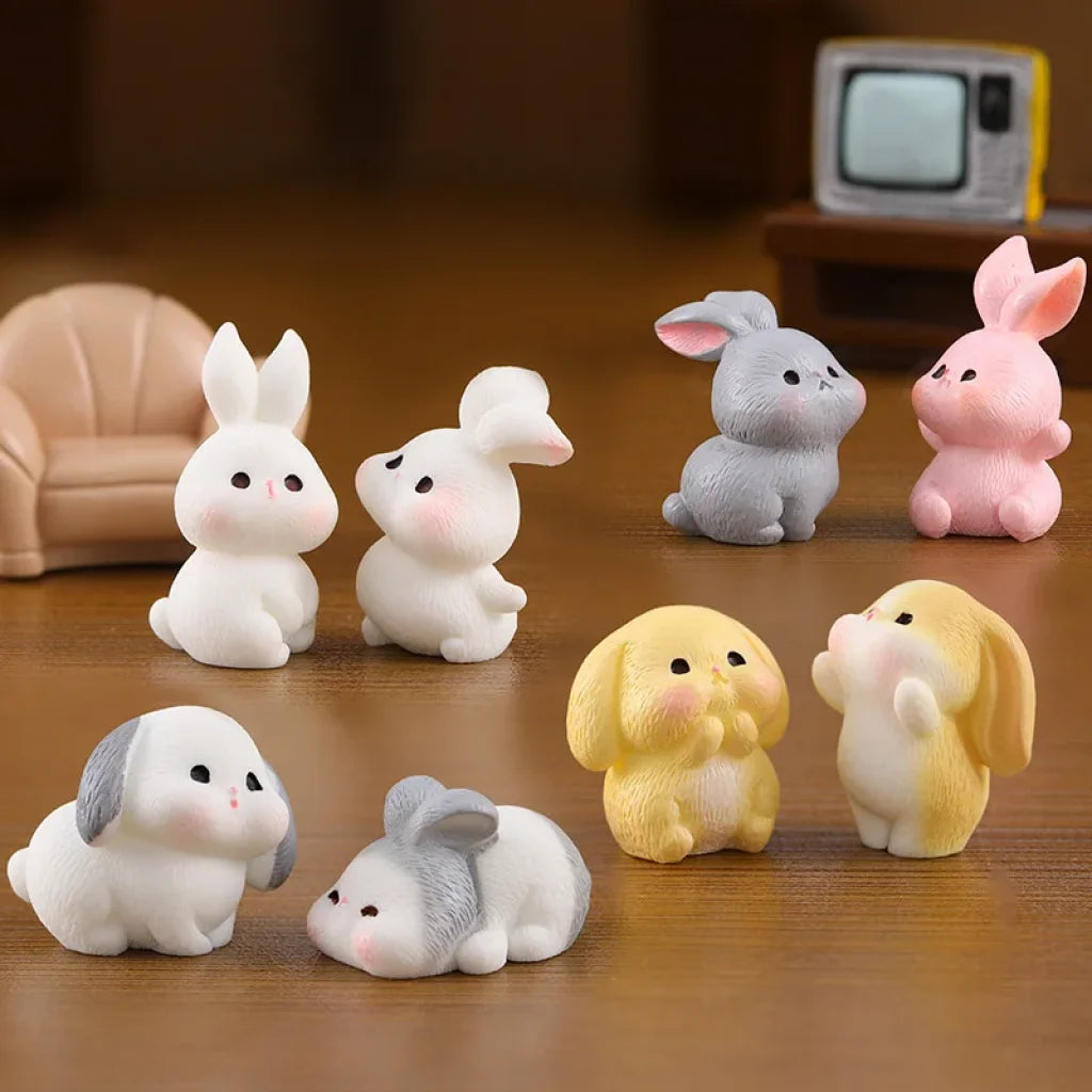 4/5/6/8 Pieces Miniature Rabbit Figurines - TOYSTER.SG – Toyster Singapore