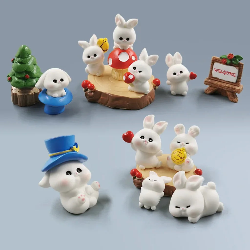 4/5/6/8 Pieces Miniature Rabbit Figurines - TOYSTER.SG – Toyster Singapore