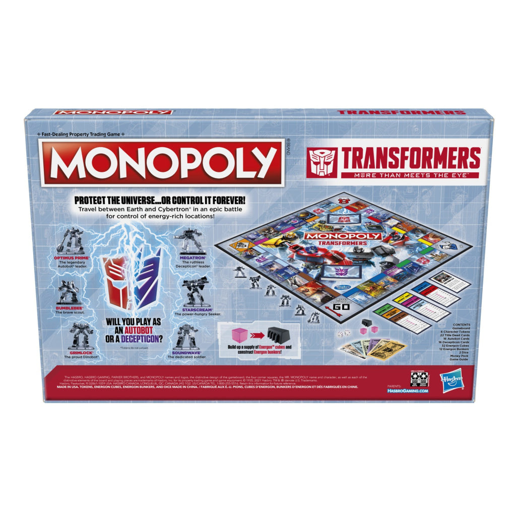 Monopoly Transformers Edition Hasbro Gaming