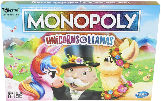 Hasbro - Monopoly Unicorns Vs. Llamas Board Game Gaming