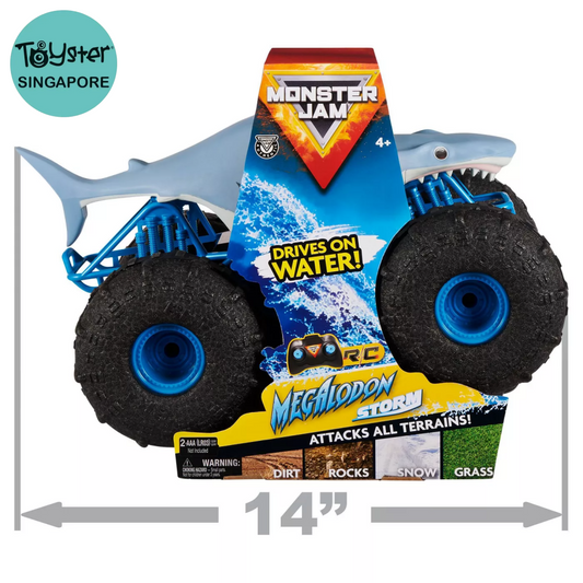 Monster Jam Official Megalodon Storm All-Terrain Remote Control Truck - 1:15 Scale