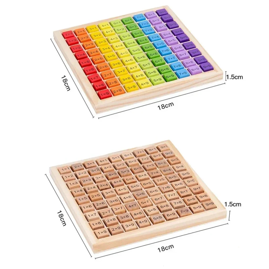 Montessori Educational Wooden 99 Multiplication Table