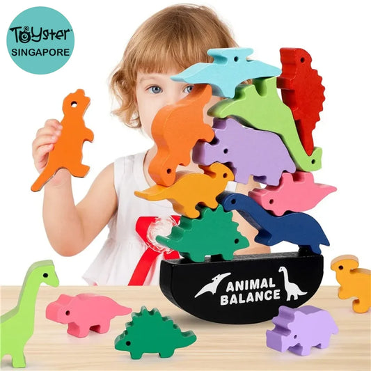Montessori Wooden Animal Balance Blocks Toys