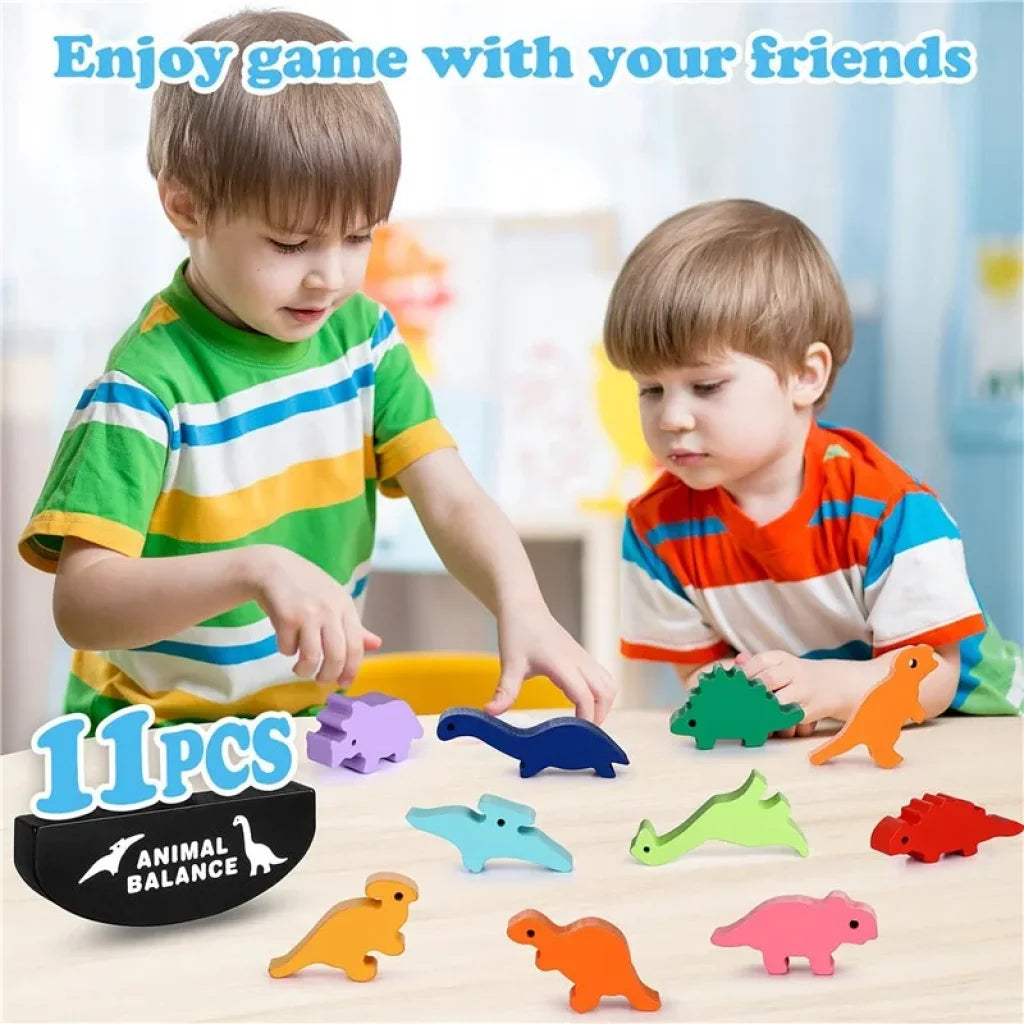 Montessori Wooden Animal Balance Blocks Toys