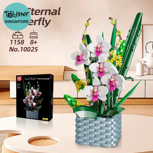 Mould King 10025 Flowers Bouquet Building Blocks Butterfly Orchid