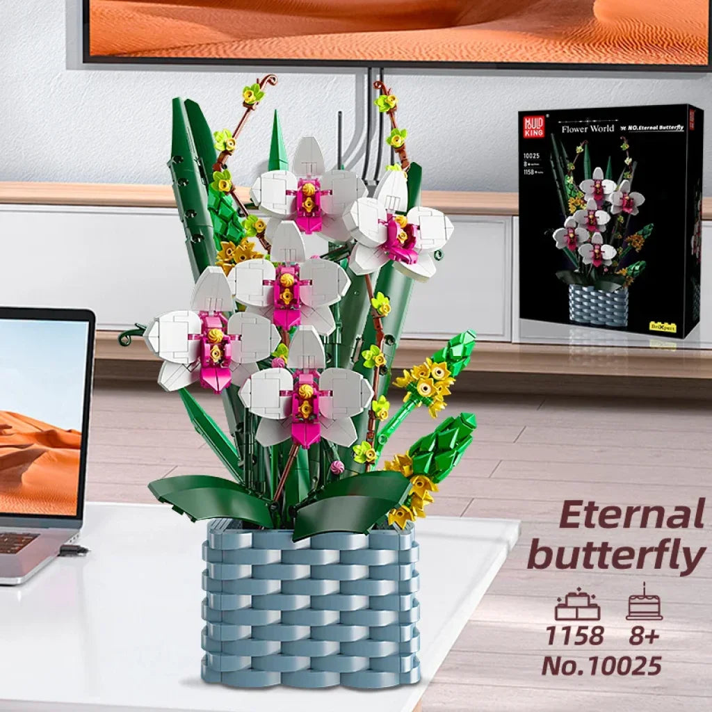 Mould King 10025 Flowers Bouquet Building Blocks Butterfly Orchid