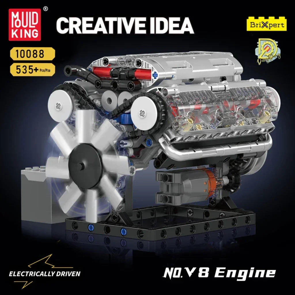 Mould King 10088 Motorized V8 Engine Model Mould King