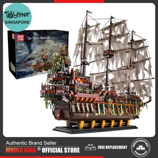 Mould King 13138 Pirate Ship Building Blocks Flying Dutchmans Boat