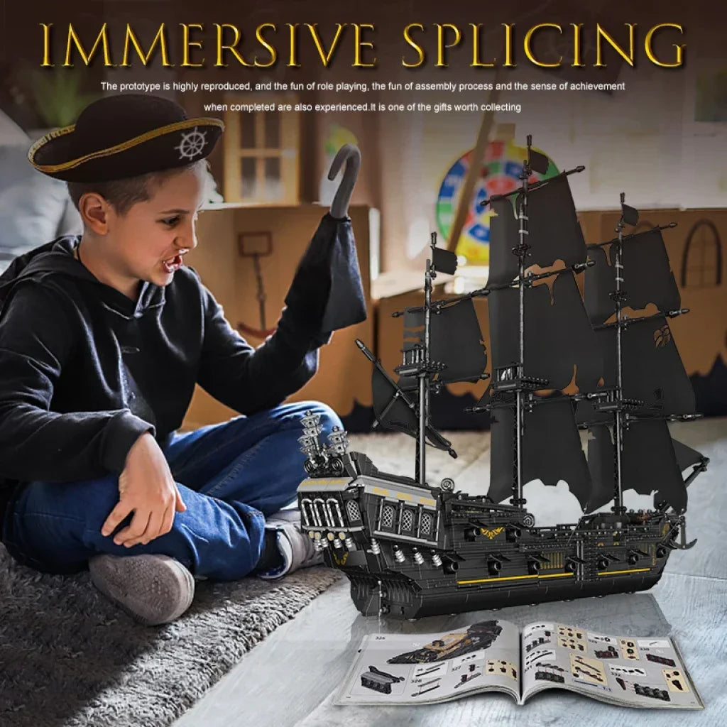 Mould King 13138 Pirate Ship Building Blocks Flying Dutchmans Boat