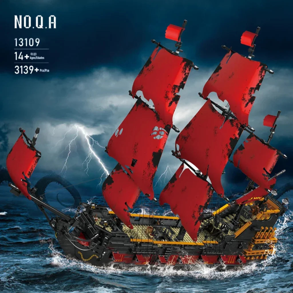 Mould King 13138 Pirate Ship Building Blocks Flying Dutchmans Boat