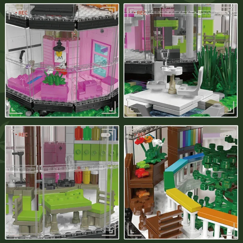 Mould King 16013 Streetview Building Block Forest Villa A Tree In The House Mould King