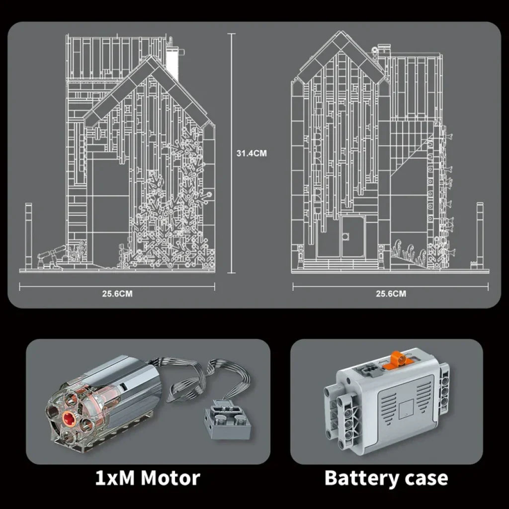 Mould King 16022 Streetview Building Block The Moc Modern Library With Led Parts Mould King