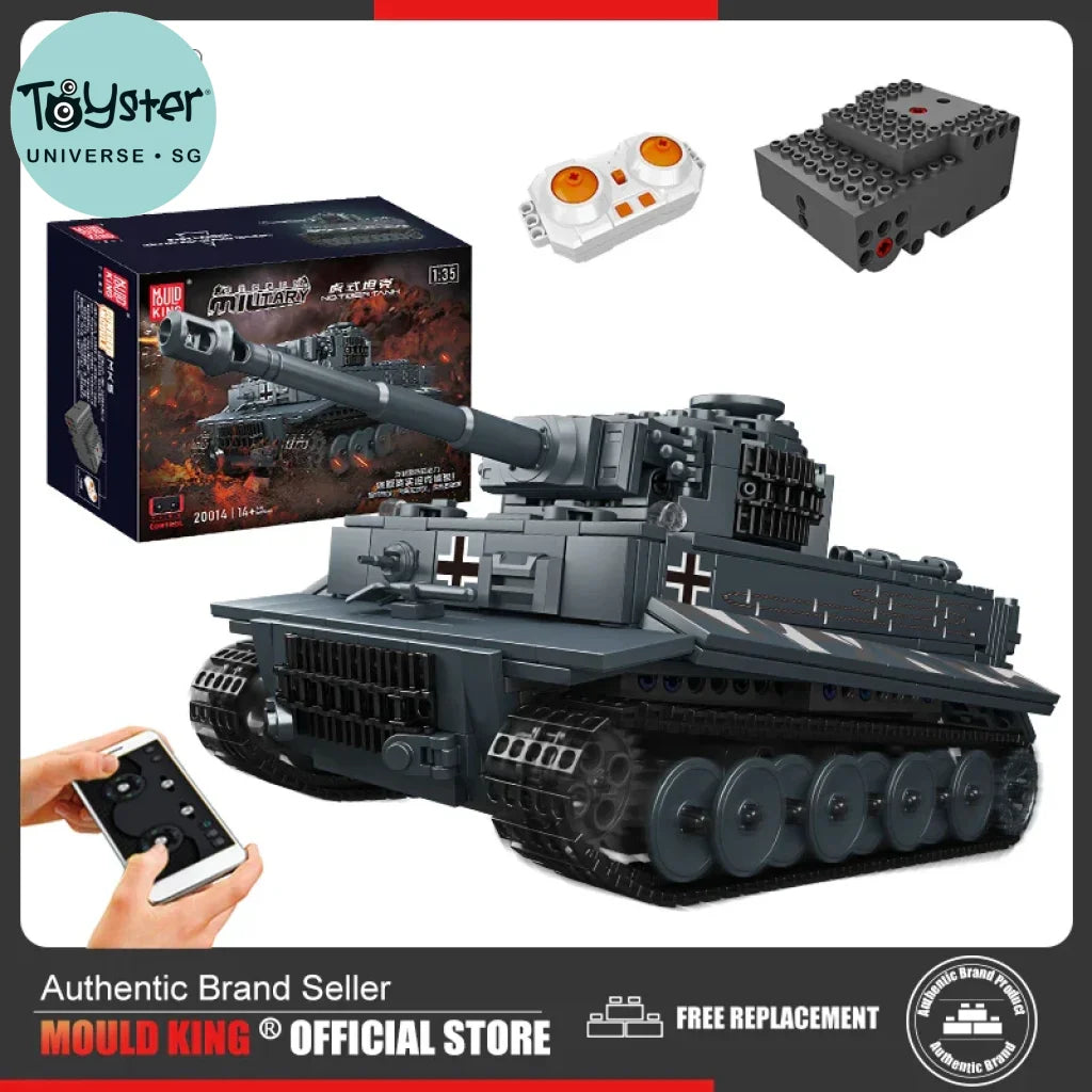 Mould King 20014 Remote Control Tank Building Blocks Military Battle