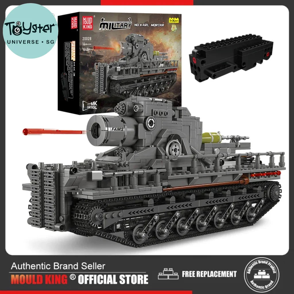 Mould King 20028 Military Tank Remote Control Karl Mortar Model Mould King