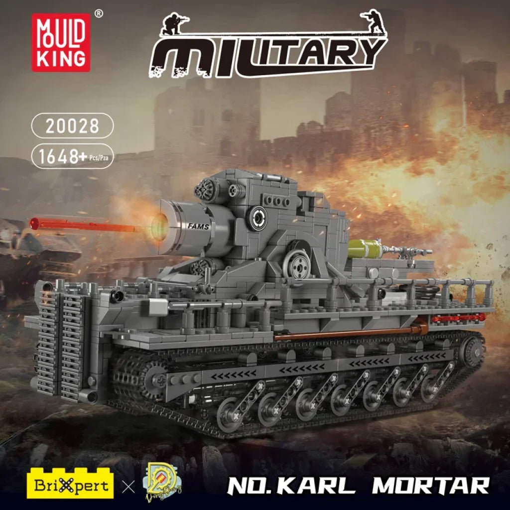 Mould King 20028 Military Tank Remote Control Karl Mortar Model Mould King