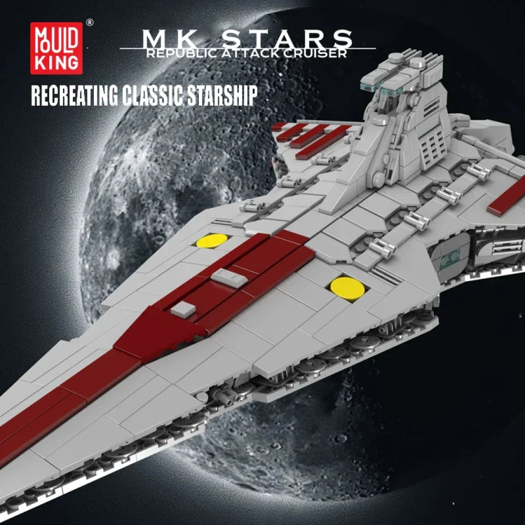 Mould King 21074 Star Plan Building Block The Moc Republic Attack Cruiser Model Assembly Fighter