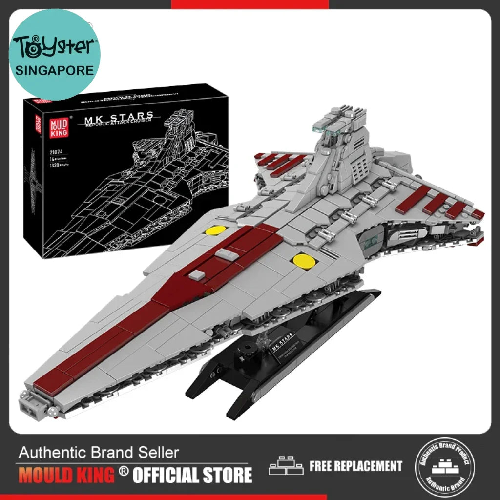 Mould King 21074 Star Plan Building Block The Moc Republic Attack Cruiser Model Assembly Fighter