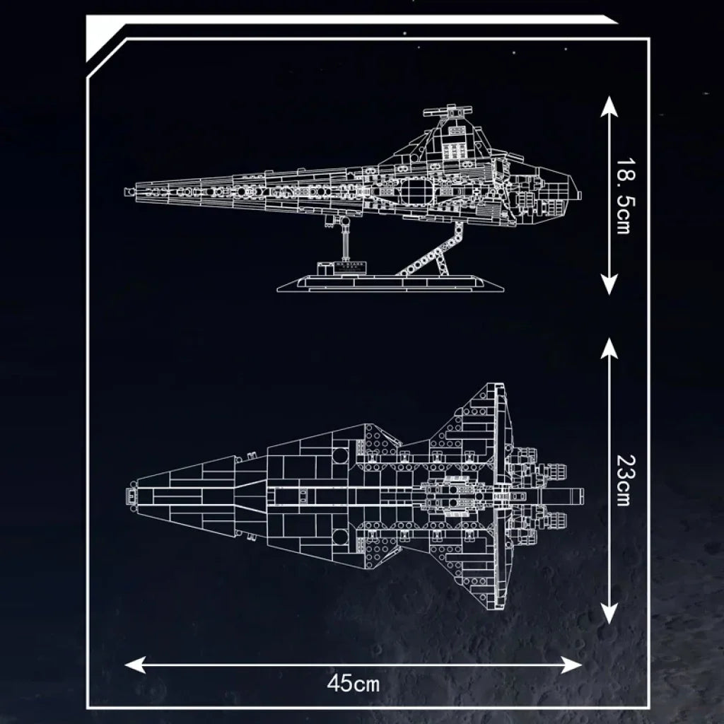 Mould King 21074 Star Plan Building Block The Moc Republic Attack Cruiser Model Assembly Fighter