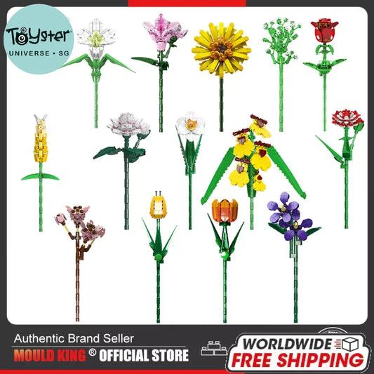 Mould King 24001 Flower Bouquet Building Blocks Rose Orchid