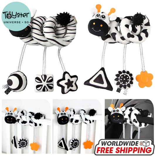 New Black And White Spiral Rattle