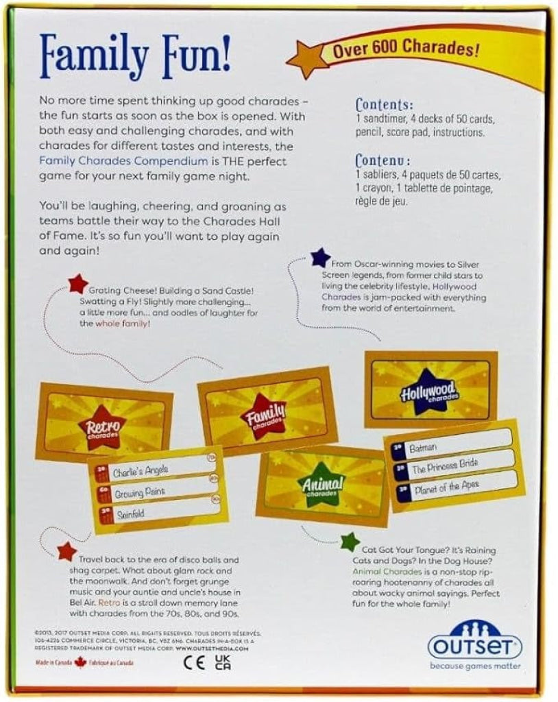 Outset Media Family Charades Compendium Outset