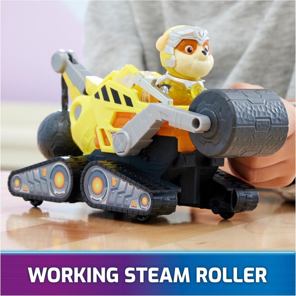 Paw Patrol Construction Toy Truck With Rubble Mighty Pups Action Figure Lights And Sounds
