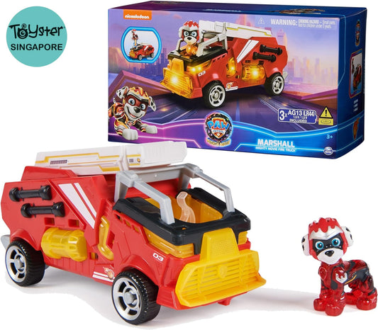 Paw Patrol Firetruck Toy With Marshall Mighty Pups Action Figure Lights And Sounds