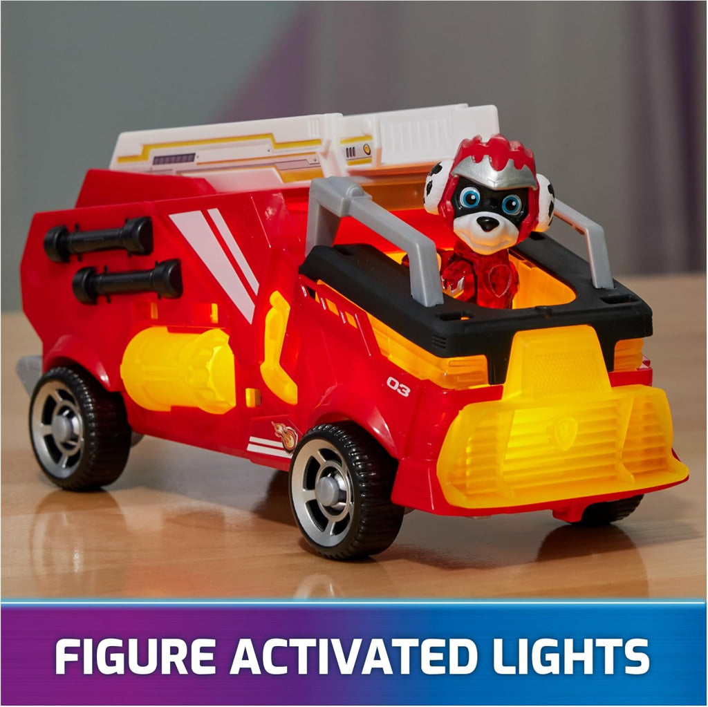 Paw Patrol Firetruck Toy With Marshall Mighty Pups Action Figure Lights And Sounds