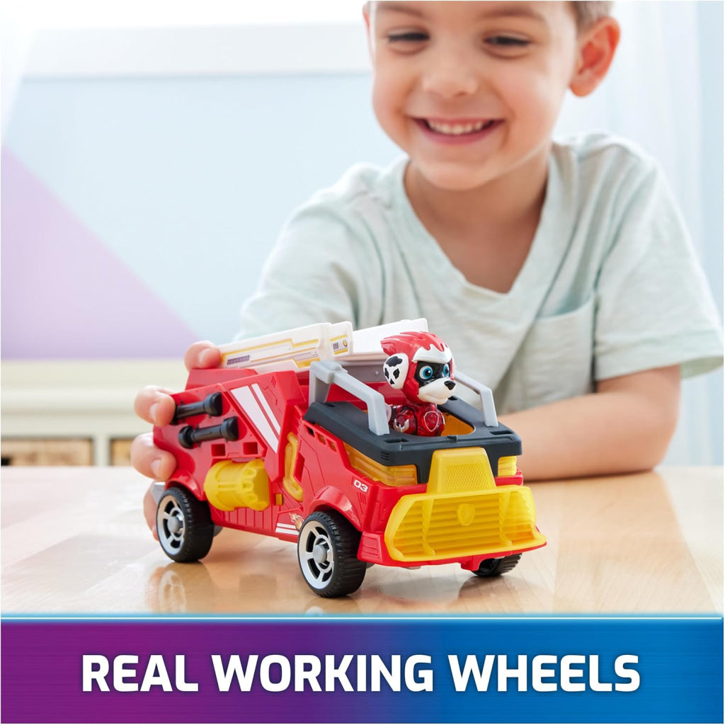Paw Patrol Firetruck Toy With Marshall Mighty Pups Action Figure Lights And Sounds
