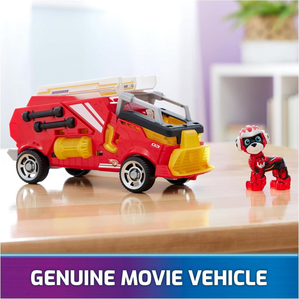 Paw Patrol Firetruck Toy With Marshall Mighty Pups Action Figure Lights And Sounds