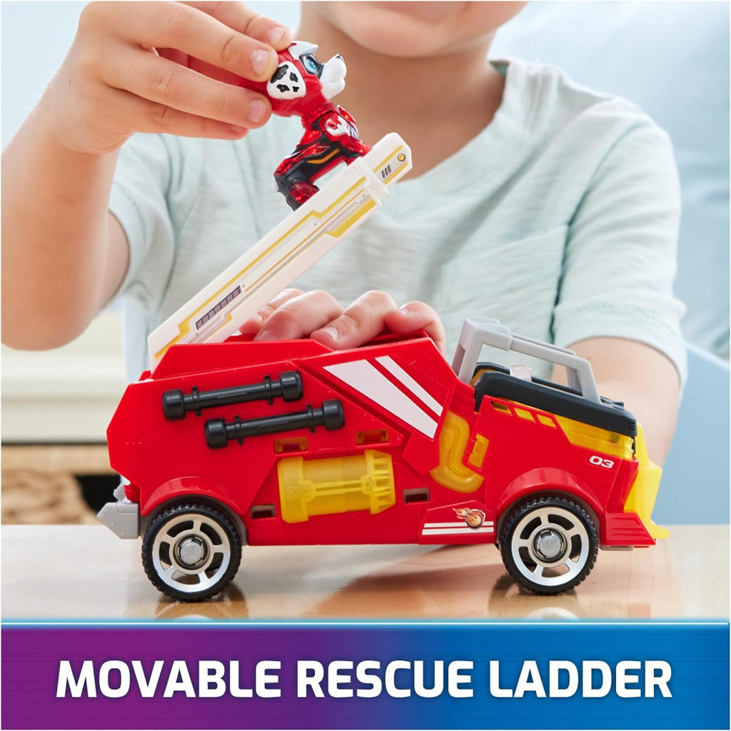 Paw Patrol Firetruck Toy With Marshall Mighty Pups Action Figure Lights And Sounds